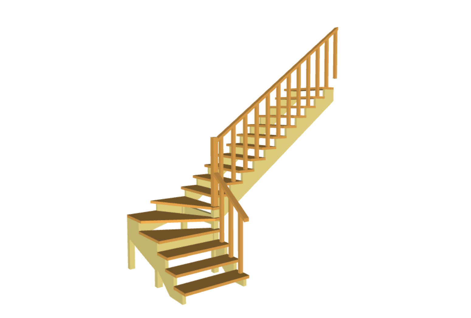 Полуфабрикат конструктива лестницы для само сборки.